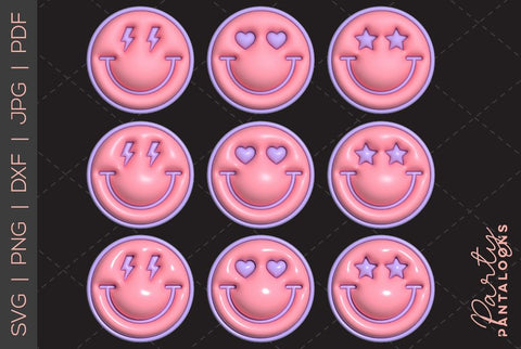 Happy face svg, love happy face, y2k digital stickers, digital planner stickers, for sublimation, mousepad sublimation, stickers png, puff svg SVG Partypantaloons 