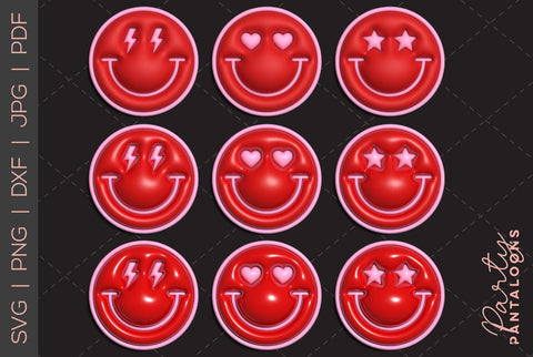 Happy face svg, love happy face, y2k digital stickers, digital planner stickers, for sublimation, mousepad sublimation, stickers png, puff svg SVG Partypantaloons 