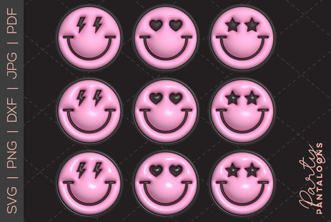 Happy face svg, love happy face, y2k digital stickers, digital planner stickers, for sublimation, mousepad sublimation, stickers png, puff svg SVG Partypantaloons 
