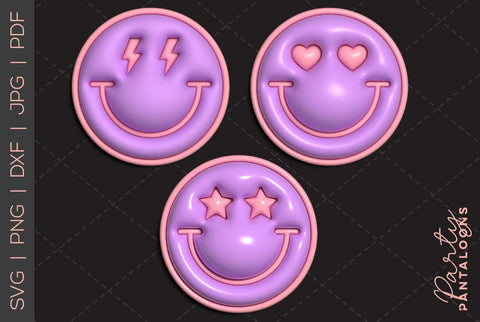 Happy face svg, love happy face, y2k digital stickers, digital planner stickers, for sublimation, mousepad sublimation, stickers png, puff svg SVG Partypantaloons 