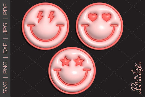 Happy face svg, love happy face, y2k digital stickers, digital planner stickers, for sublimation, mousepad sublimation, stickers png, puff svg SVG Partypantaloons 