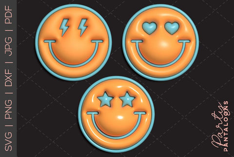 Happy face svg, love happy face, y2k digital stickers, digital planner stickers, for sublimation, mousepad sublimation, stickers png, puff svg SVG Partypantaloons 