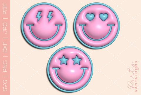 Happy face svg, love happy face, y2k digital stickers, digital planner stickers, for sublimation, mousepad sublimation, stickers png, puff svg SVG Partypantaloons 