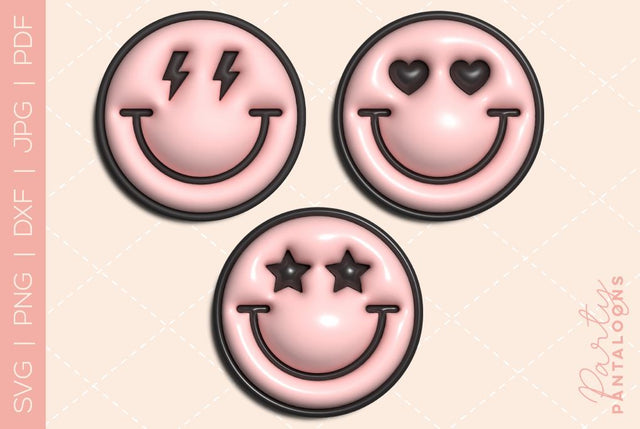 Happy face svg, love happy face, y2k digital stickers, digital planner stickers, for sublimation, mousepad sublimation, stickers png, puff svg SVG Partypantaloons 