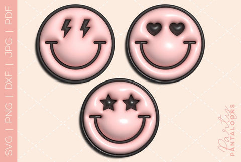 Happy face svg, love happy face, y2k digital stickers, digital planner stickers, for sublimation, mousepad sublimation, stickers png, puff svg SVG Partypantaloons 