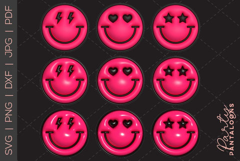 Happy face svg, love happy face, y2k digital stickers, digital planner stickers, for sublimation, mousepad sublimation, stickers png, puff svg SVG Partypantaloons 