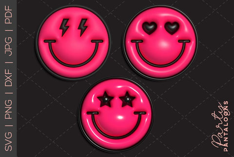 Happy face svg, love happy face, y2k digital stickers, digital planner stickers, for sublimation, mousepad sublimation, stickers png, puff svg SVG Partypantaloons 