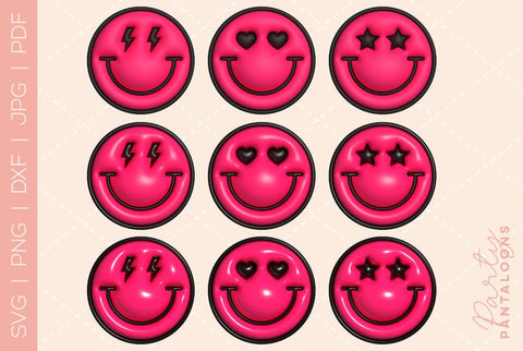 Happy face svg, love happy face, y2k digital stickers, digital planner stickers, for sublimation, mousepad sublimation, stickers png, puff svg SVG Partypantaloons 
