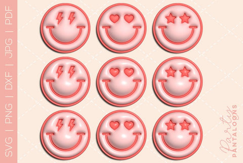 Happy face svg, love happy face, y2k digital stickers, digital planner stickers, for sublimation, mousepad sublimation, stickers png, puff svg SVG Partypantaloons 