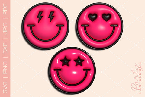Happy face svg, love happy face, y2k digital stickers, digital planner stickers, for sublimation, mousepad sublimation, stickers png, puff svg SVG Partypantaloons 