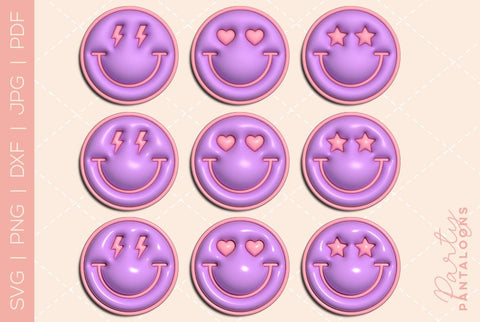 Happy face svg, love happy face, y2k digital stickers, digital planner stickers, for sublimation, mousepad sublimation, stickers png, puff svg SVG Partypantaloons 