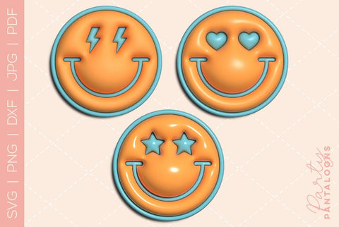 Happy face svg, love happy face, y2k digital stickers, digital planner stickers, for sublimation, mousepad sublimation, stickers png, puff svg SVG Partypantaloons 