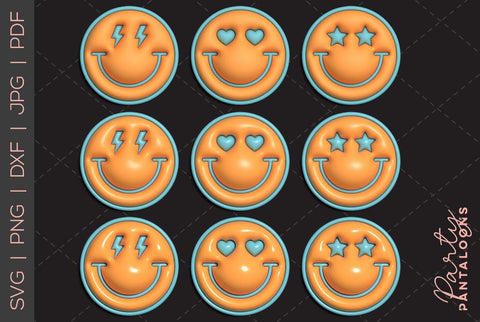 Happy face svg, love happy face, y2k digital stickers, digital planner stickers, for sublimation, mousepad sublimation, stickers png, puff svg SVG Partypantaloons 