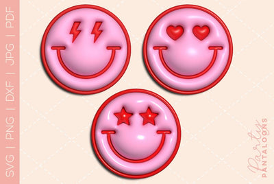 Happy face svg, love happy face, y2k digital stickers, digital planner stickers, for sublimation, mousepad sublimation, stickers png, puff svg SVG Partypantaloons 