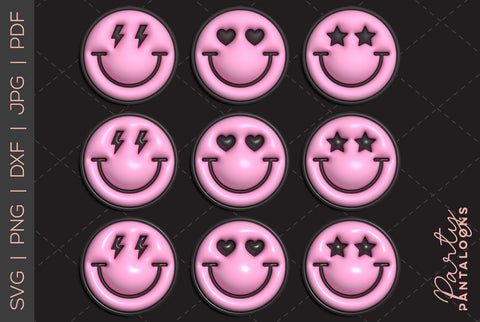 Happy face svg, love happy face, y2k digital stickers, digital planner stickers, for sublimation, mousepad sublimation, stickers png, puff svg SVG Partypantaloons 