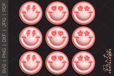 Happy face svg, love happy face, y2k digital stickers, digital planner stickers, for sublimation, mousepad sublimation, stickers png, puff svg SVG Partypantaloons 