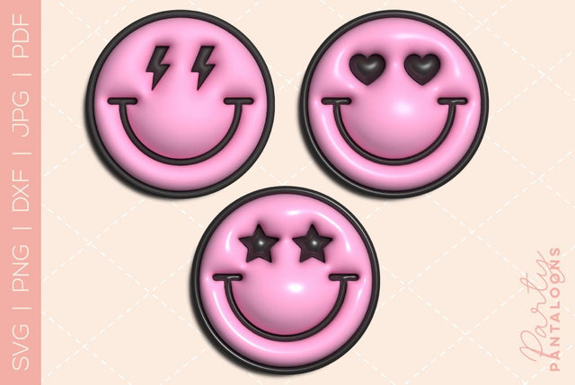 Happy face svg, love happy face, y2k digital stickers, digital planner stickers, for sublimation, mousepad sublimation, stickers png, puff svg SVG Partypantaloons 