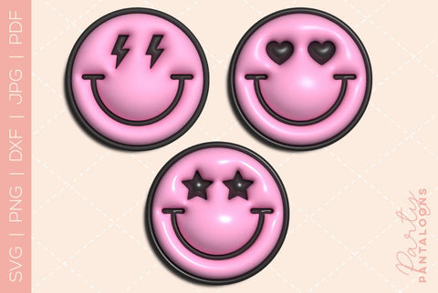 Happy face svg, love happy face, y2k digital stickers, digital planner stickers, for sublimation, mousepad sublimation, stickers png, puff svg SVG Partypantaloons 