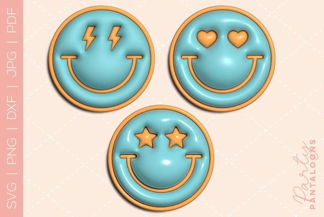 Happy face svg, love happy face, y2k digital stickers, digital planner stickers, for sublimation, mousepad sublimation, stickers png, puff svg SVG Partypantaloons 