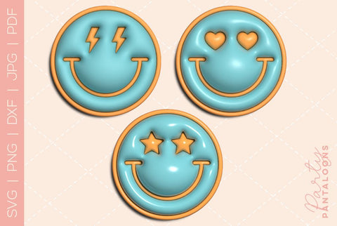 Happy face svg, love happy face, y2k digital stickers, digital planner stickers, for sublimation, mousepad sublimation, stickers png, puff svg SVG Partypantaloons 