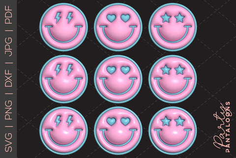 Happy face svg, love happy face, y2k digital stickers, digital planner stickers, for sublimation, mousepad sublimation, stickers png, puff svg SVG Partypantaloons 