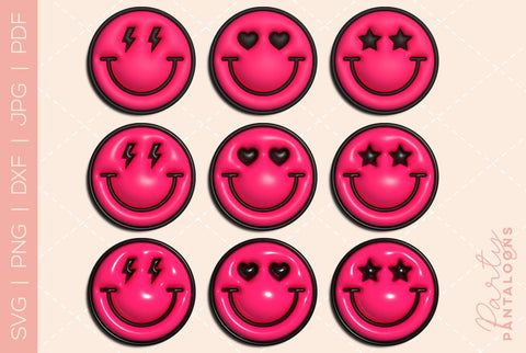 Happy face svg, love happy face, y2k digital stickers, digital planner stickers, for sublimation, mousepad sublimation, stickers png, puff svg SVG Partypantaloons 