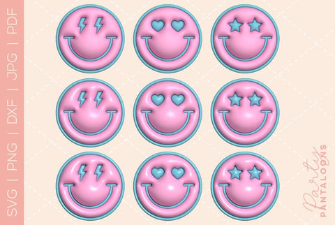 Happy face svg, love happy face, y2k digital stickers, digital planner stickers, for sublimation, mousepad sublimation, stickers png, puff svg SVG Partypantaloons 