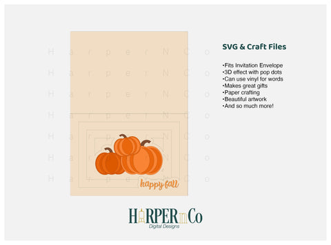 Happy Fall 3D Card SVG PNG Cut EPS File SVG HarperNCo 