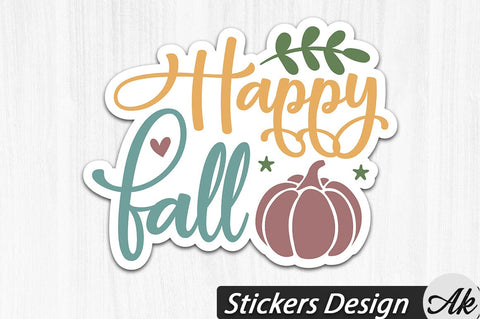 Happy fall Stickers Design SVG akazaddesign 