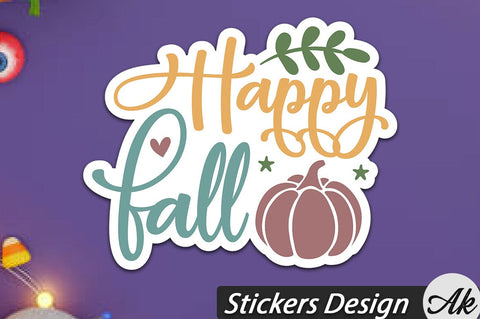 Happy fall Stickers Design SVG akazaddesign 
