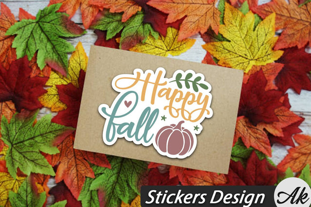 Happy fall Stickers Design SVG akazaddesign 