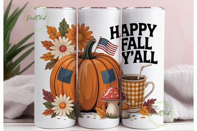 Happy Fall Y'all 20oz Tumbler Sublimation PixelChick 
