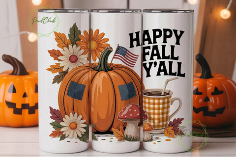 Happy Fall Y'all 20oz Tumbler Sublimation PixelChick 
