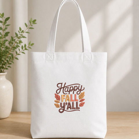 Happy Fall Y’all Machine Embroidery Design – Autumn Leaves Fall Quote Embroidery File Embroidery/Applique DESIGNS PatternFeed8 