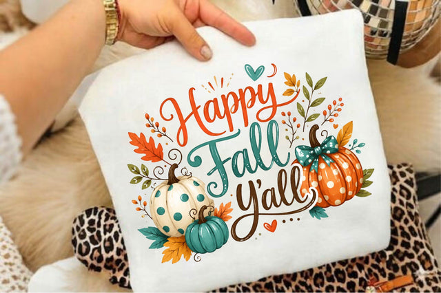 Happy Fall Y’all Pumpkin PNG Sublimation SVGArt 
