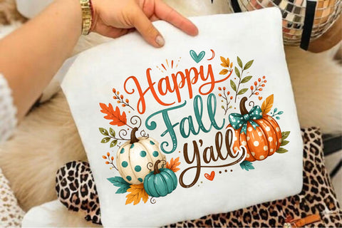 Happy Fall Y’all Pumpkin PNG Sublimation SVGArt 