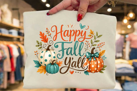 Happy Fall Y’all Pumpkin PNG Sublimation SVGArt 