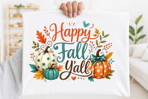 Happy Fall Y’all Pumpkin PNG Sublimation SVGArt 