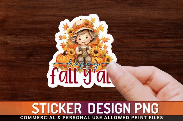 Happy fall yall Sticker Design Sublimation Regulrcrative 