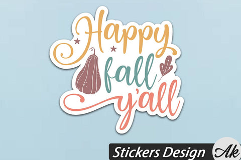 Happy fall y'all Stickers Design SVG akazaddesign 