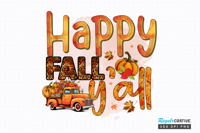 Happy fall yall Sublimation Design Sublimation Regulrcrative 