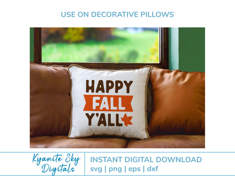 Happy Fall Y'all SVG autumn quote SVG Kyanite Sky Digitals 
