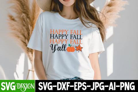 Happy Fall Y'all SVG Cut File, Happy Fall Y'all Sublimation PNG, Fall Farmhouse SVG Cut File , Fall Farmhouse SVG Quotes , Fall SVG Cut File, Autumn SVG Cut File SVG BlackCatsMedia 