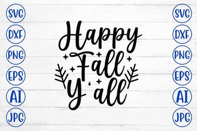 Happy Fall Y'all SVG Cut File SVG Syaman 