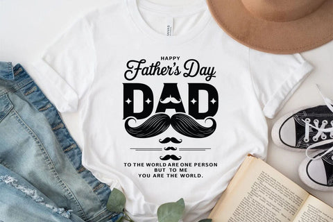 Happy fathers day dad to the world are one person but to me you are the world SVG Angelina750 