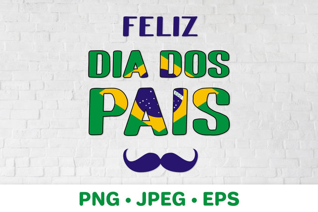 Happy Fathers Day in Brazilian Portuguese sublimation Sublimation LaBelezoka 