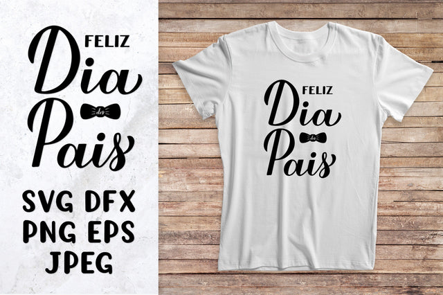 Happy Fathers Day in Portuguese SVG. Hand lettered card SVG LaBelezoka 