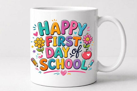 Happy First Day of School PNG Colorful Back to School Digital Download SVG BillahCrafts 