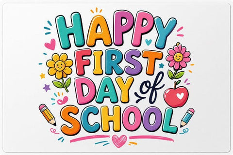 Happy First Day of School PNG Colorful Back to School Digital Download SVG BillahCrafts 