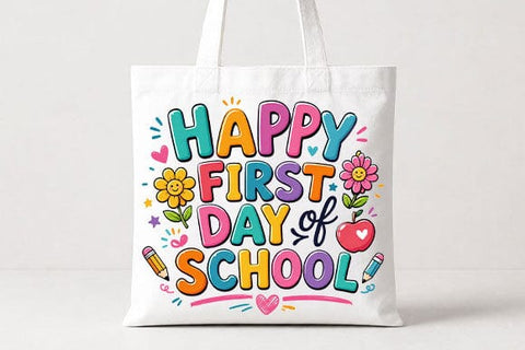 Happy First Day of School PNG Colorful Back to School Digital Download SVG BillahCrafts 